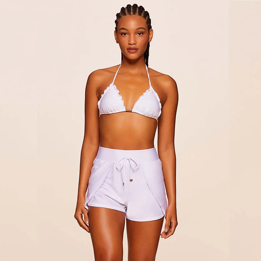 Shorts Com Transpasse Liso Saída